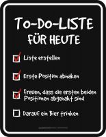 To Do Liste Blechschild