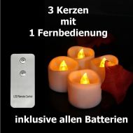 3 Teelichtkerzen mit FB inkl. Batterien